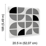 Veer Decor Mod Geo Crescents Grey Peel and Stick Wallpaper