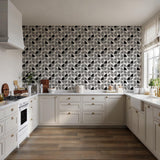 Veer Decor Mod Geo Crescents Grey Peel and Stick Wallpaper