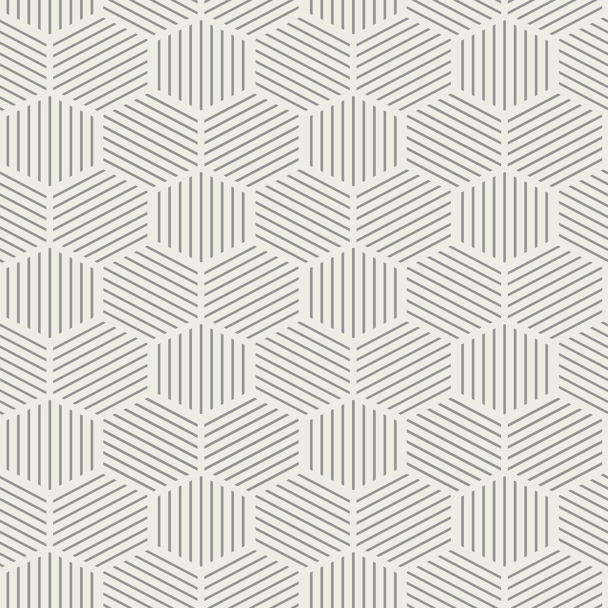 Veer Decor Striped Hexagonal Mosaic Grey Peel and Stick Wallpaper