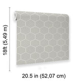 Veer Decor Striped Hexagonal Mosaic Grey Peel and Stick Wallpaper
