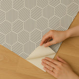 Veer Decor Striped Hexagonal Mosaic Grey Peel and Stick Wallpaper