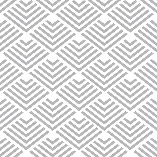 Veer Decor Geometric Chevron Diamond Grey Peel and Stick Wallpaper