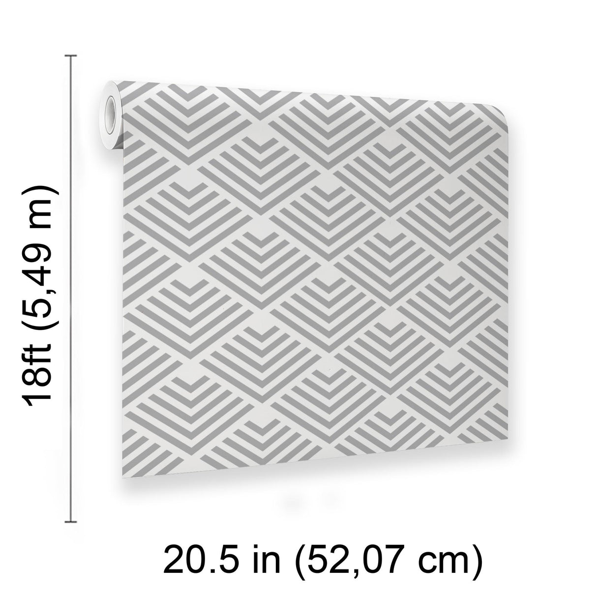 Veer Decor Geometric Chevron Diamond Grey Peel and Stick Wallpaper