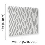 Veer Decor Geometric Chevron Diamond Grey Peel and Stick Wallpaper