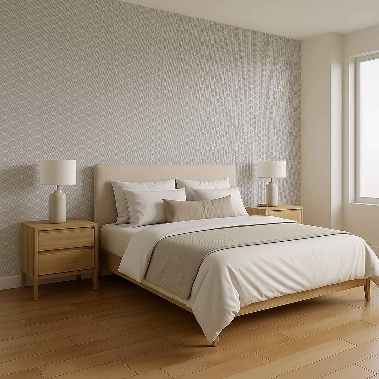 Veer Decor Geometric Chevron Diamond Grey Peel and Stick Wallpaper