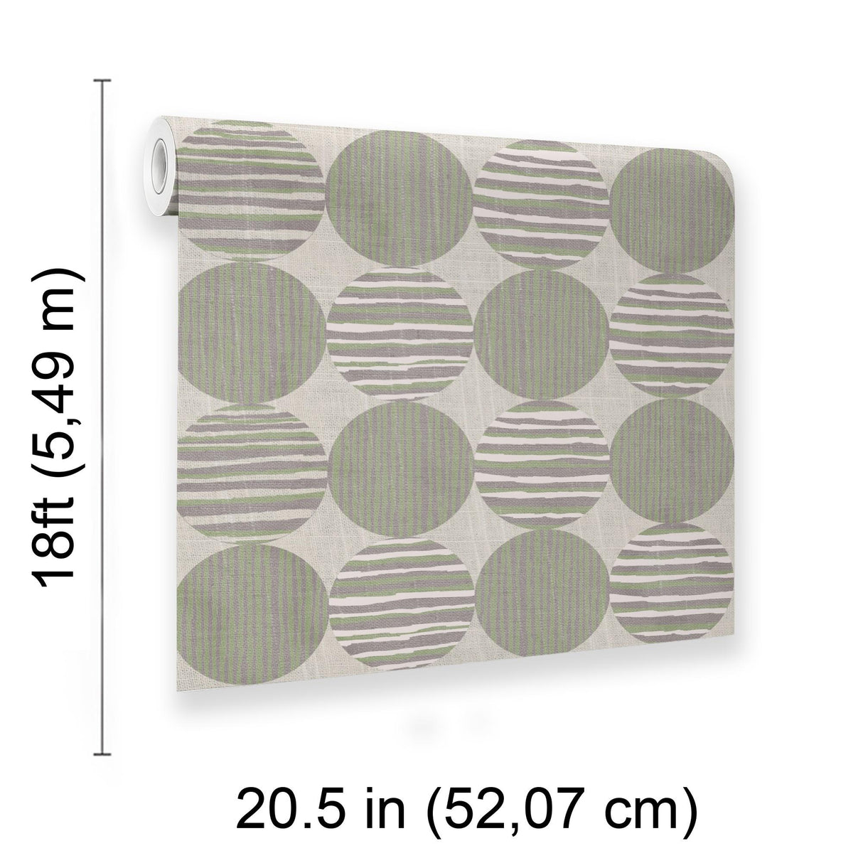 Veer Decor Horizon Circles Green Peel and Stick Wallpaper
