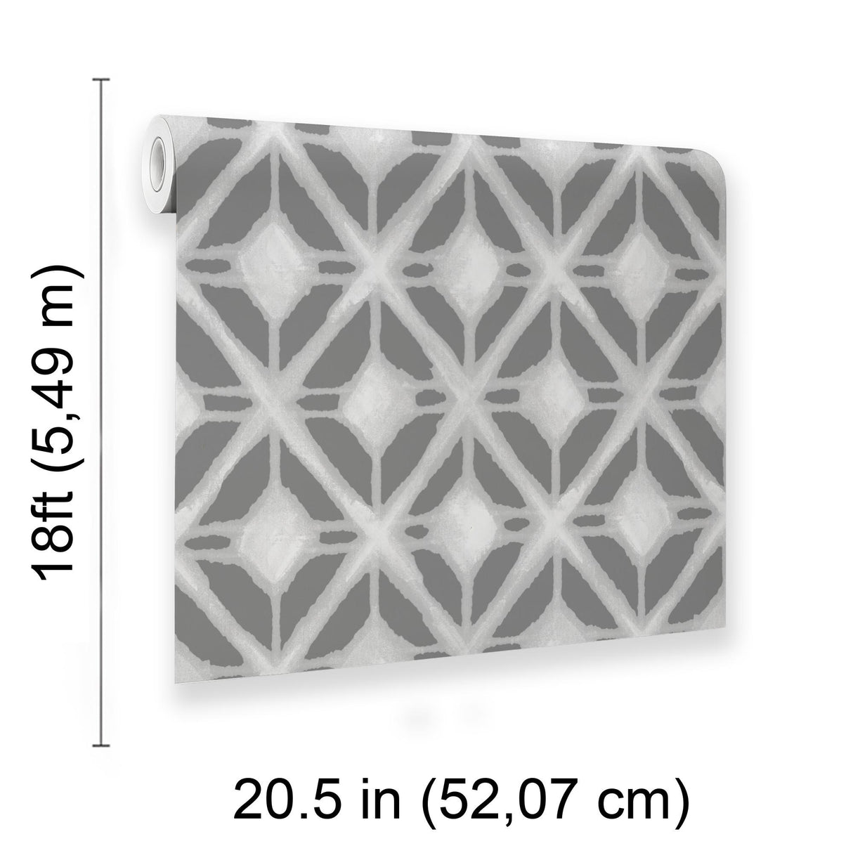 Veer Decor Shibori Geometric Grey Peel and Stick Wallpaper