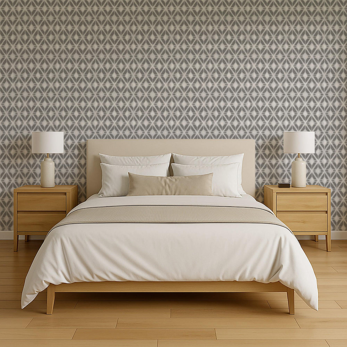 Veer Decor Shibori Geometric Grey Peel and Stick Wallpaper