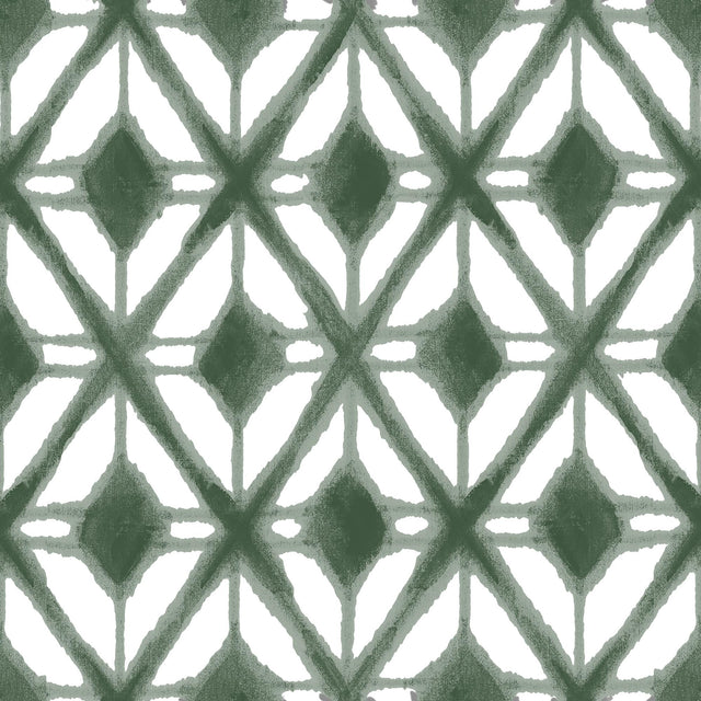 Veer Decor Shibori Geometric Green Peel and Stick Wallpaper