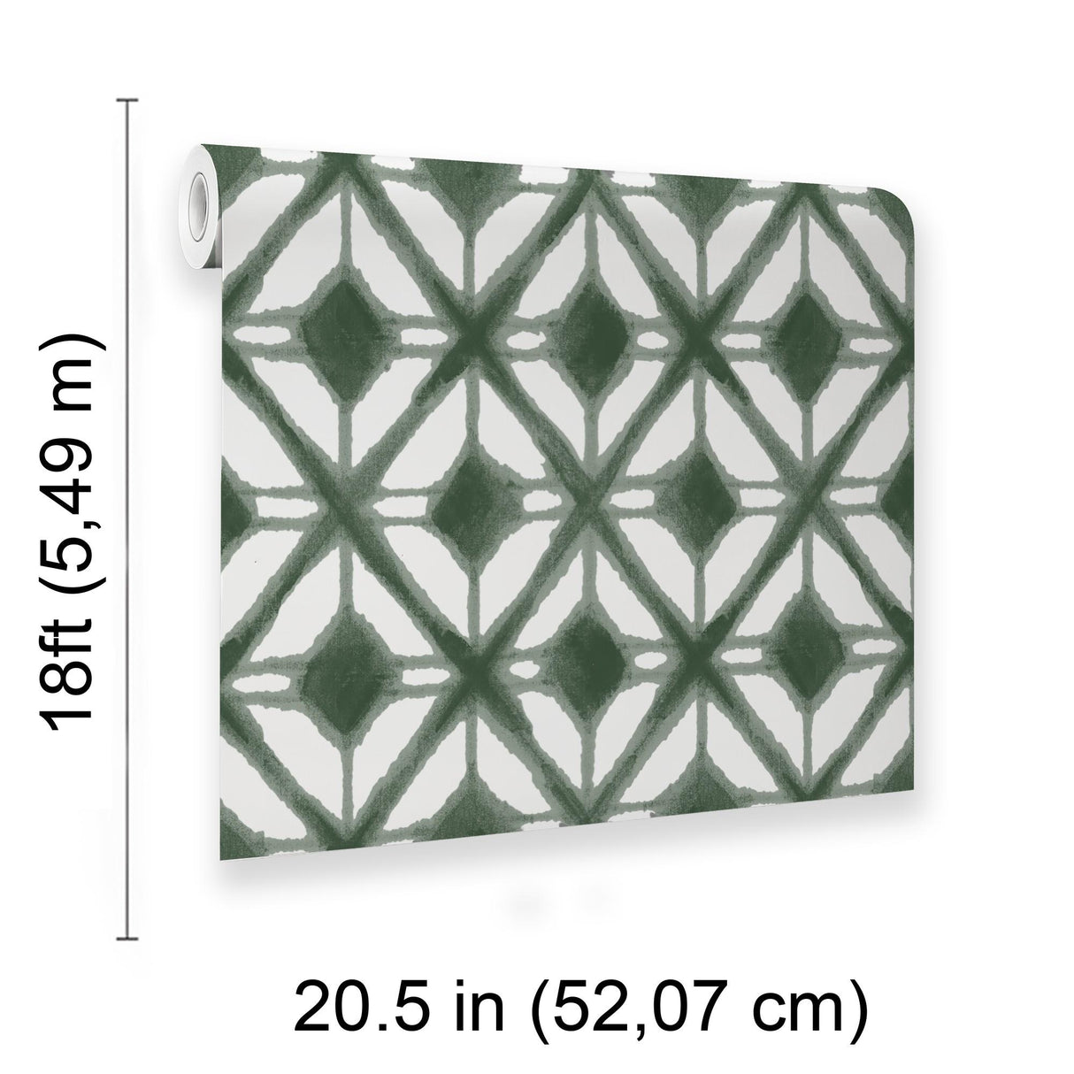 Veer Decor Shibori Geometric Green Peel and Stick Wallpaper