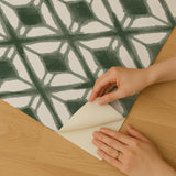 Veer Decor Shibori Geometric Green Peel and Stick Wallpaper