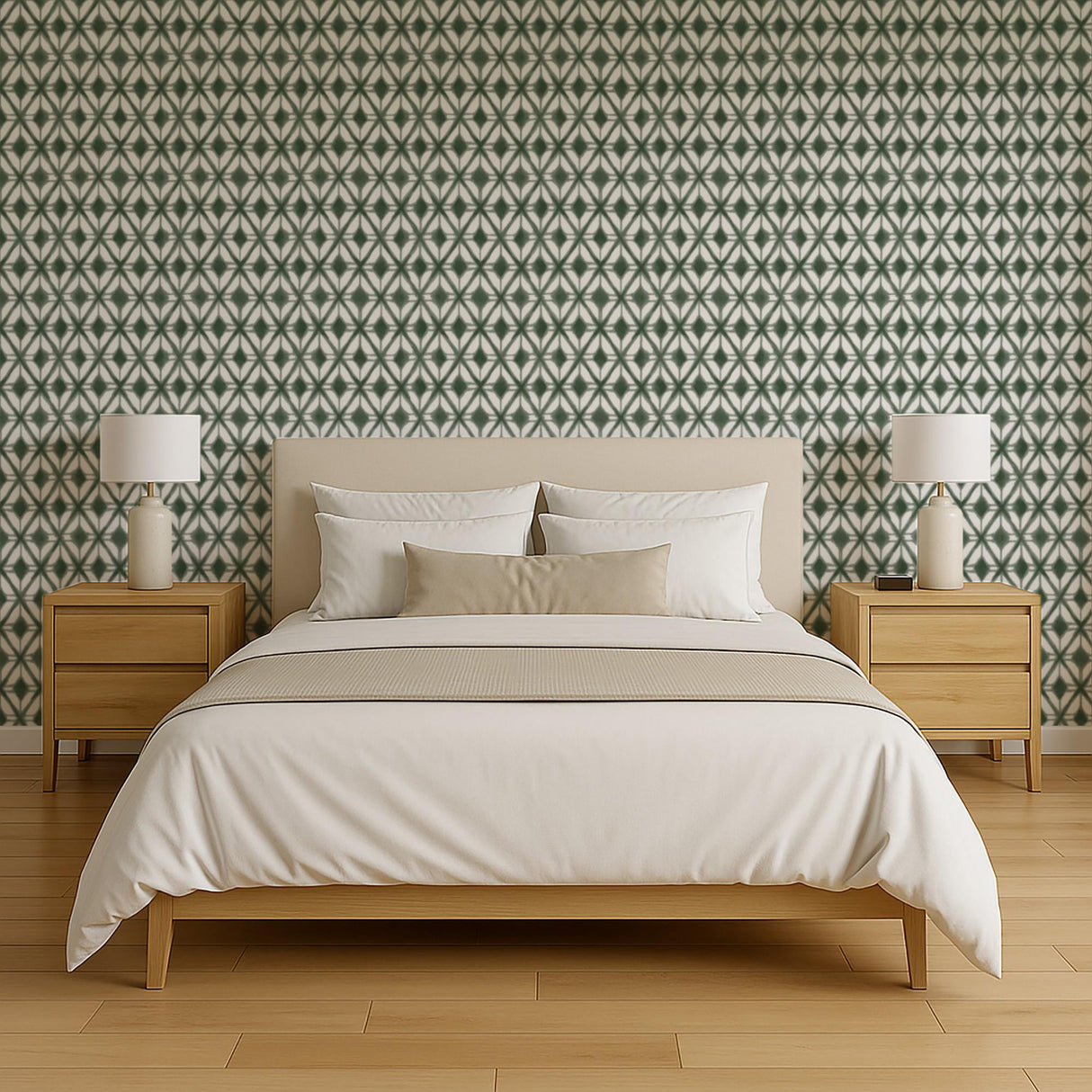 Veer Decor Shibori Geometric Green Peel and Stick Wallpaper