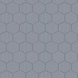 Veer Decor Striped Hexagonal Mosaic Blue Peel and Stick Wallpaper