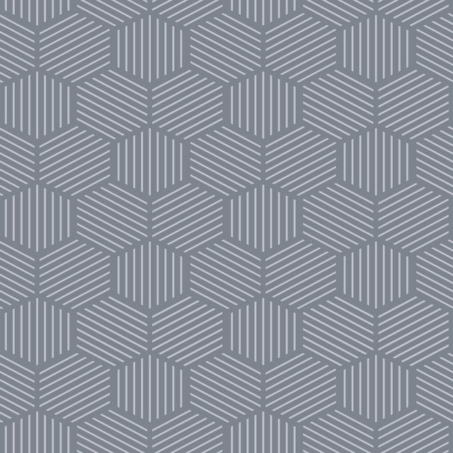 Veer Decor Striped Hexagonal Mosaic Blue Peel and Stick Wallpaper