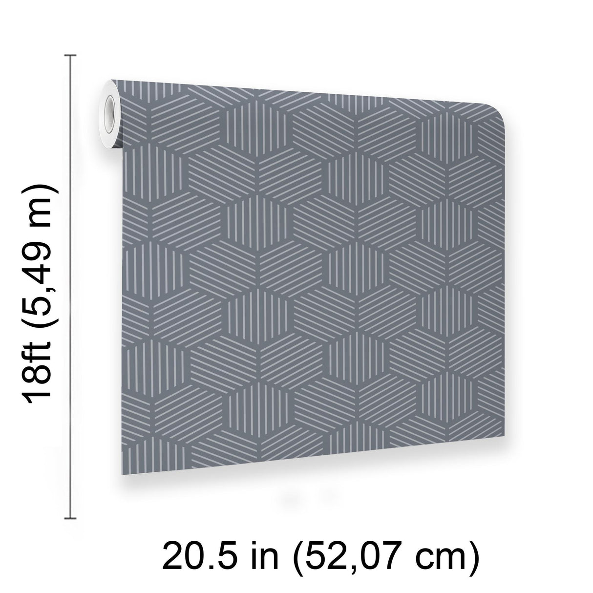 Veer Decor Striped Hexagonal Mosaic Blue Peel and Stick Wallpaper