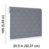 Veer Decor Striped Hexagonal Mosaic Blue Peel and Stick Wallpaper