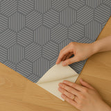 Veer Decor Striped Hexagonal Mosaic Blue Peel and Stick Wallpaper