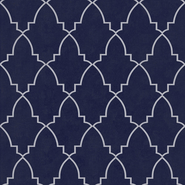 Veer Decor Medina Trellis Navy Peel and Stick Wallpaper