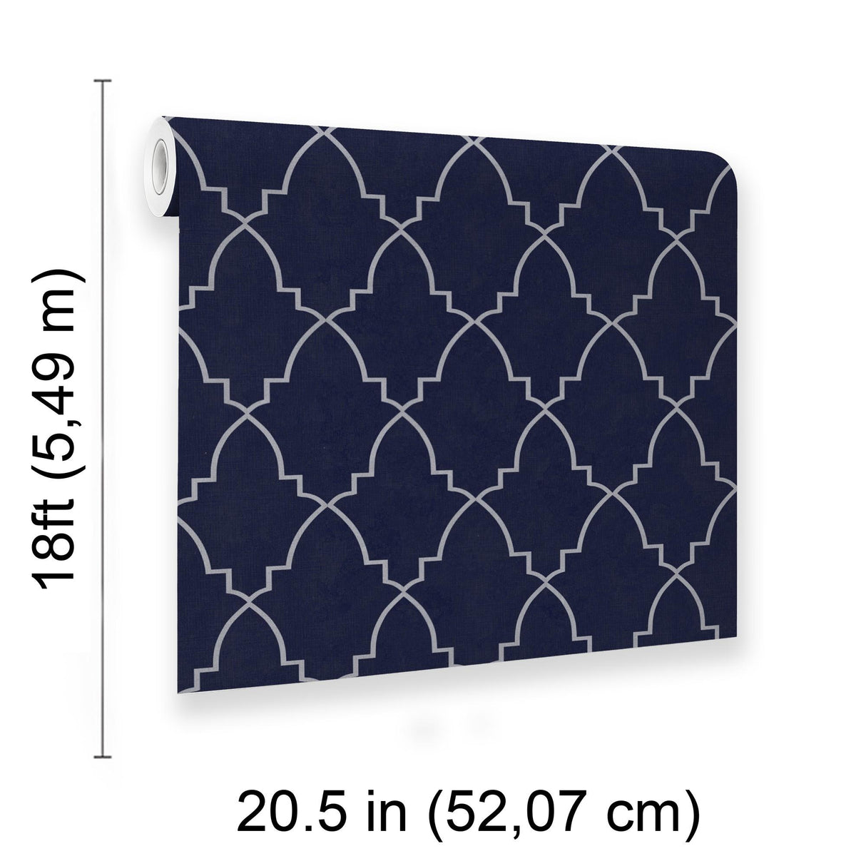 Veer Decor Medina Trellis Navy Peel and Stick Wallpaper