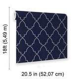 Veer Decor Medina Trellis Navy Peel and Stick Wallpaper