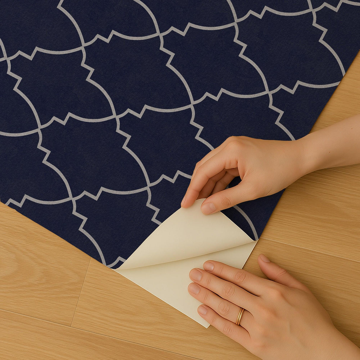 Veer Decor Medina Trellis Navy Peel and Stick Wallpaper