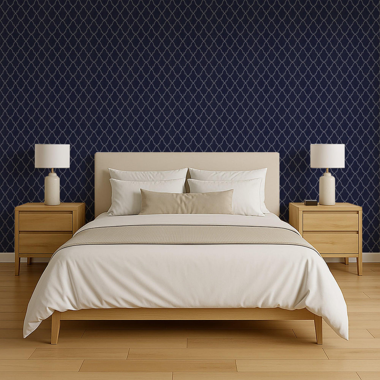 Veer Decor Medina Trellis Navy Peel and Stick Wallpaper