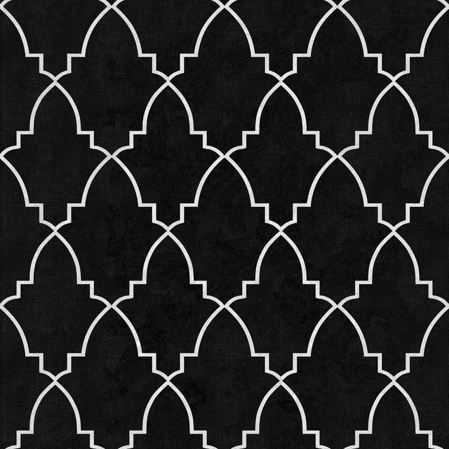 Veer Decor Medina Trellis Black Peel and Stick Wallpaper