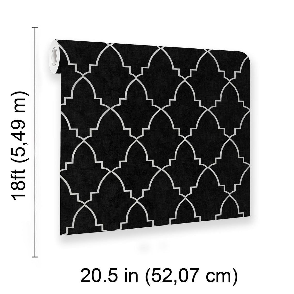 Veer Decor Medina Trellis Black Peel and Stick Wallpaper