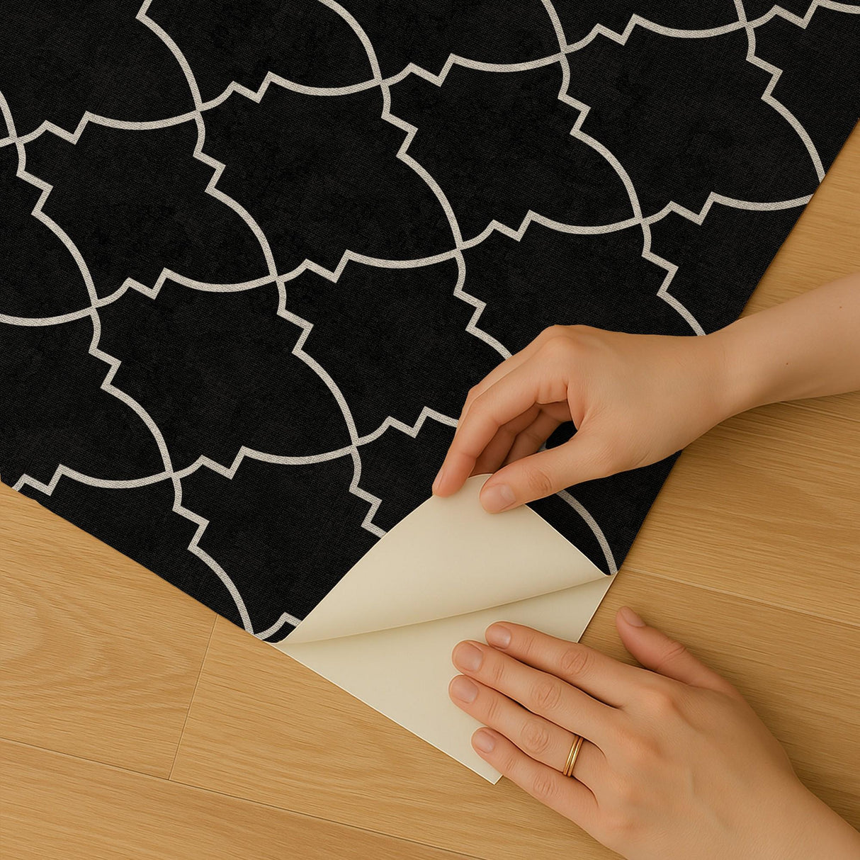 Veer Decor Medina Trellis Black Peel and Stick Wallpaper