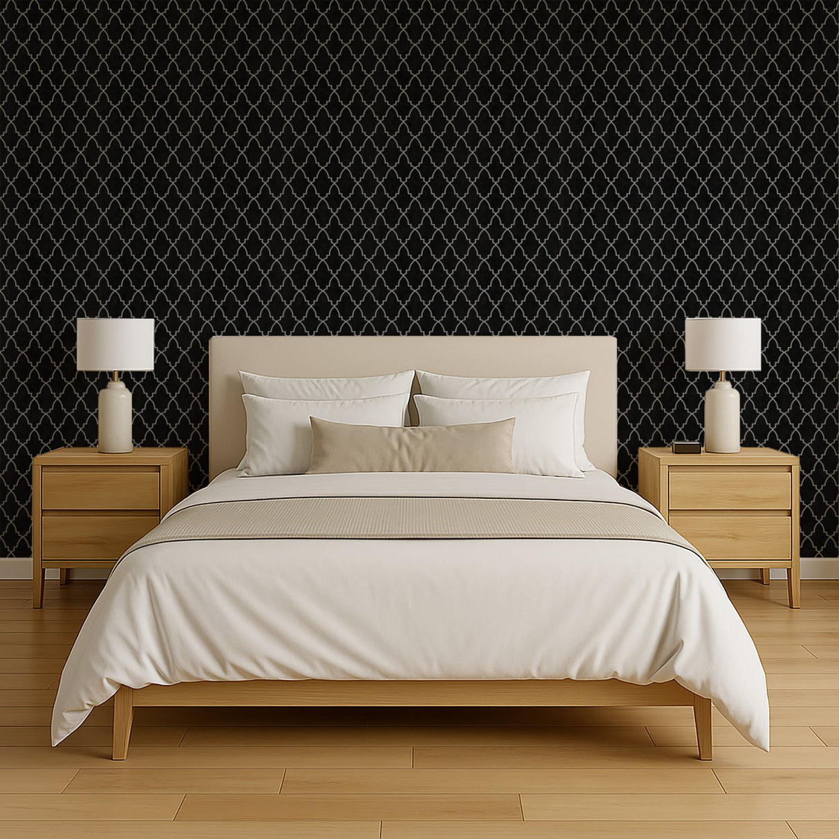 Veer Decor Medina Trellis Black Peel and Stick Wallpaper