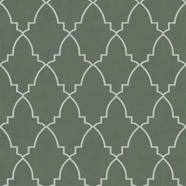Veer Decor Medina Trellis Green Peel and Stick Wallpaper