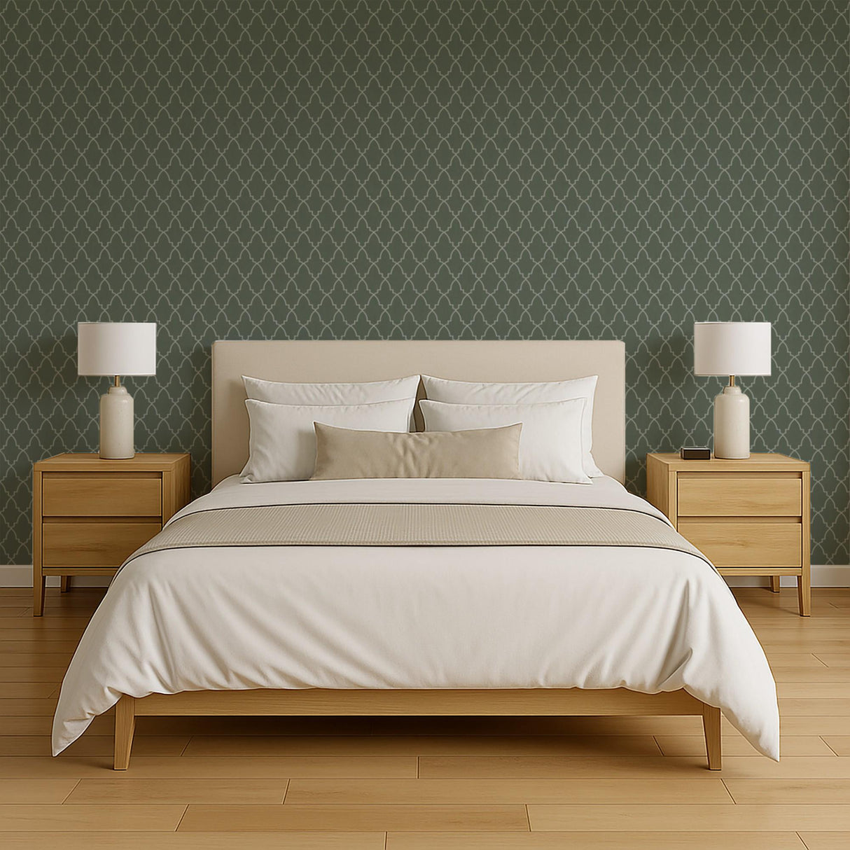 Veer Decor Medina Trellis Green Peel and Stick Wallpaper