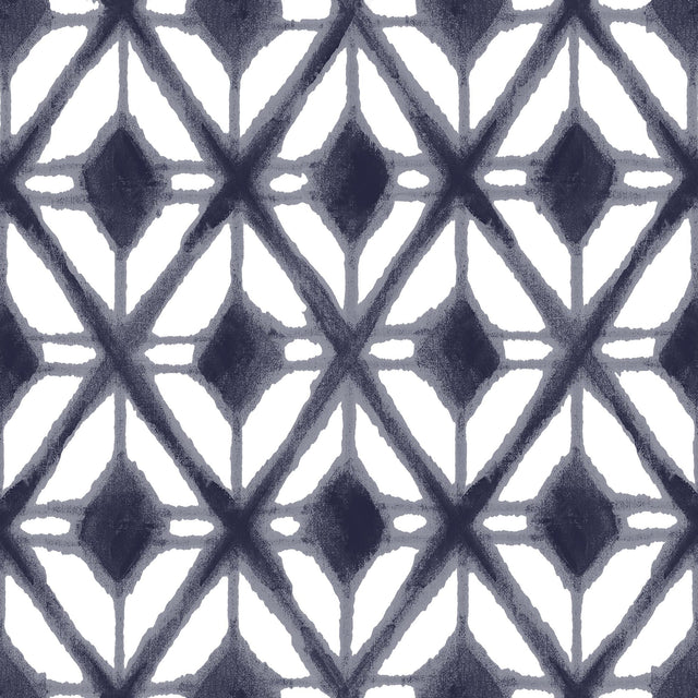Veer Decor Shibori Geometric Navy Peel and Stick Wallpaper