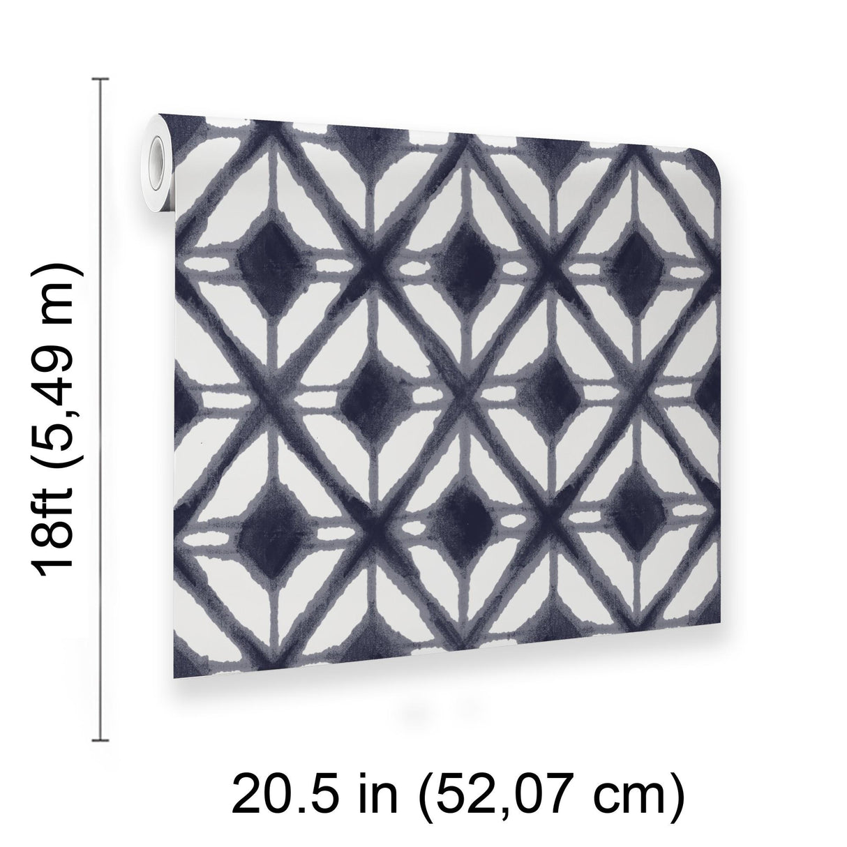 Veer Decor Shibori Geometric Navy Peel and Stick Wallpaper