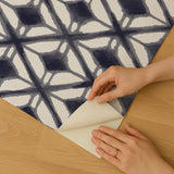 Veer Decor Shibori Geometric Navy Peel and Stick Wallpaper