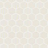 Veer Decor Striped Hexagonal Mosaic Taupe Peel and Stick Wallpaper