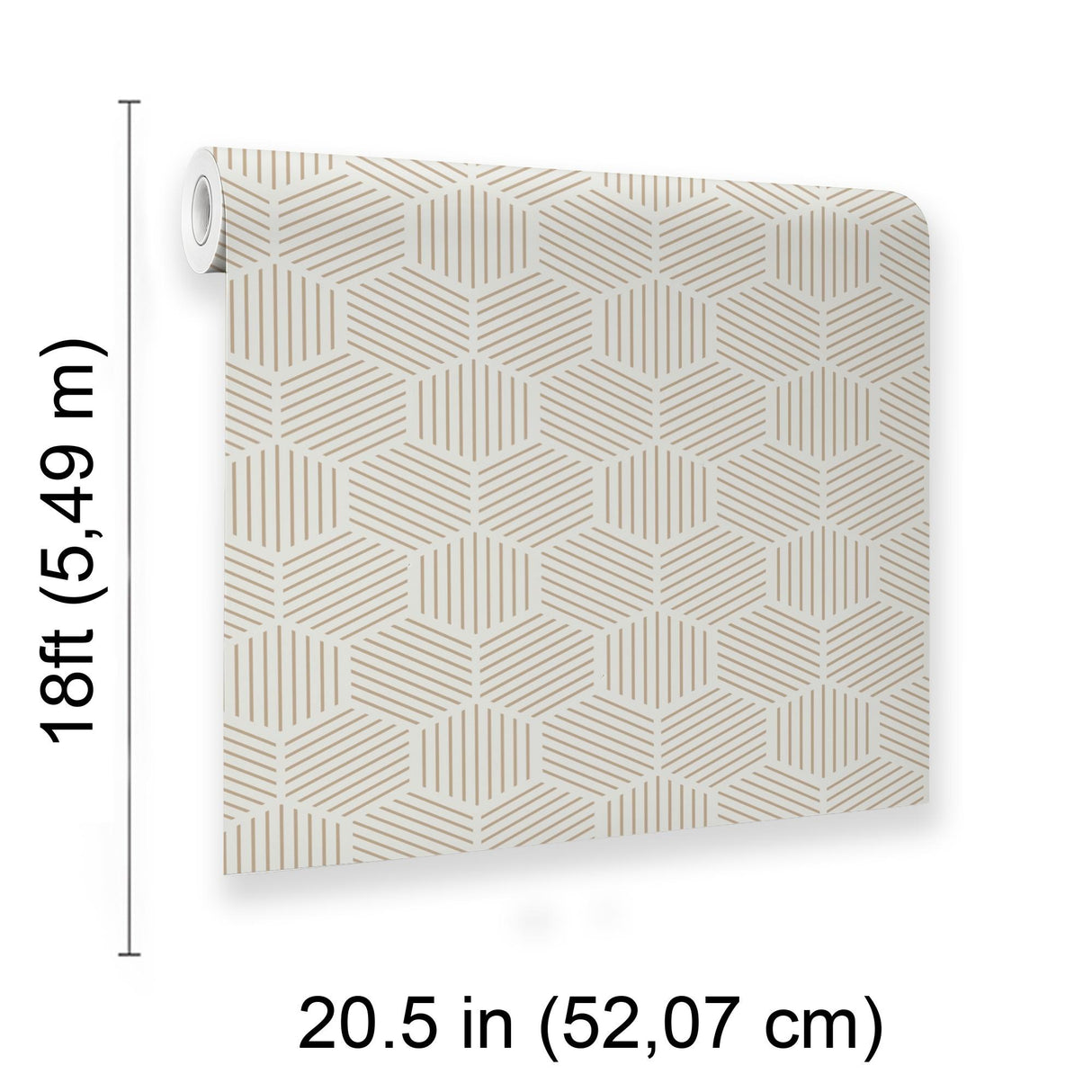 Veer Decor Striped Hexagonal Mosaic Taupe Peel and Stick Wallpaper