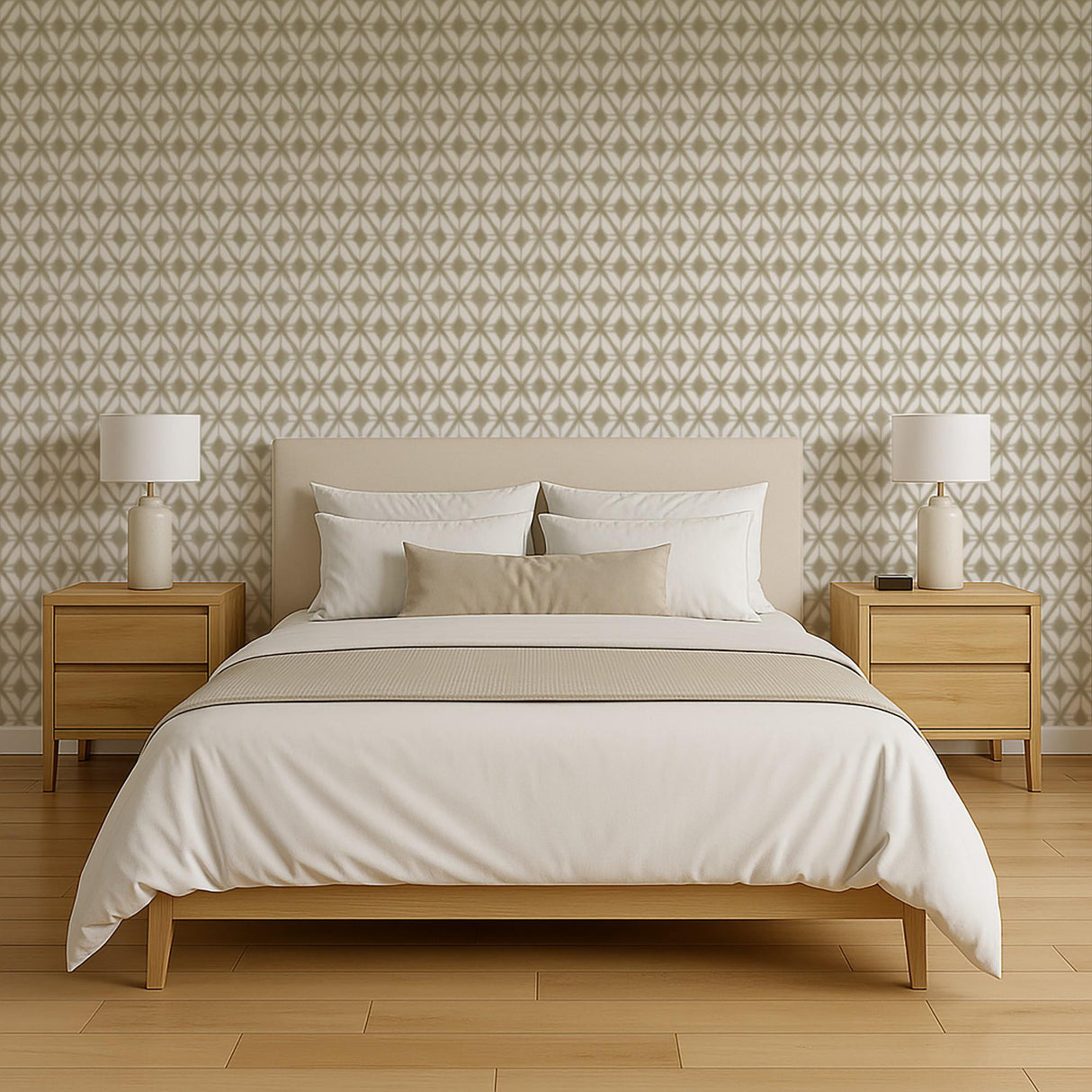 Veer Decor Shibori Geometric Taupe Peel and Stick Wallpaper