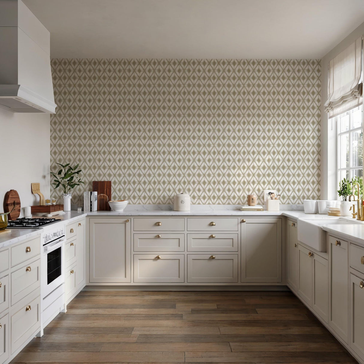 Veer Decor Shibori Geometric Taupe Peel and Stick Wallpaper