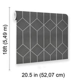 Veer Decor Diamond Trellis Grey Peel and Stick Wallpaper