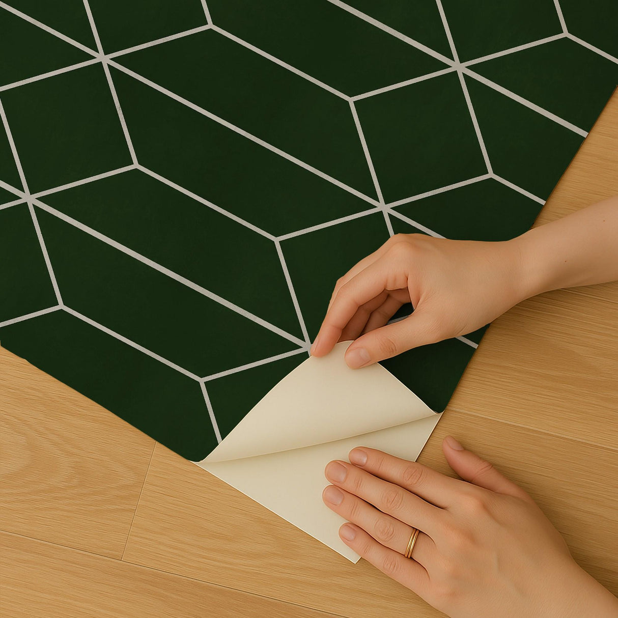 Veer Decor Diamond Trellis Green Peel and Stick Wallpaper