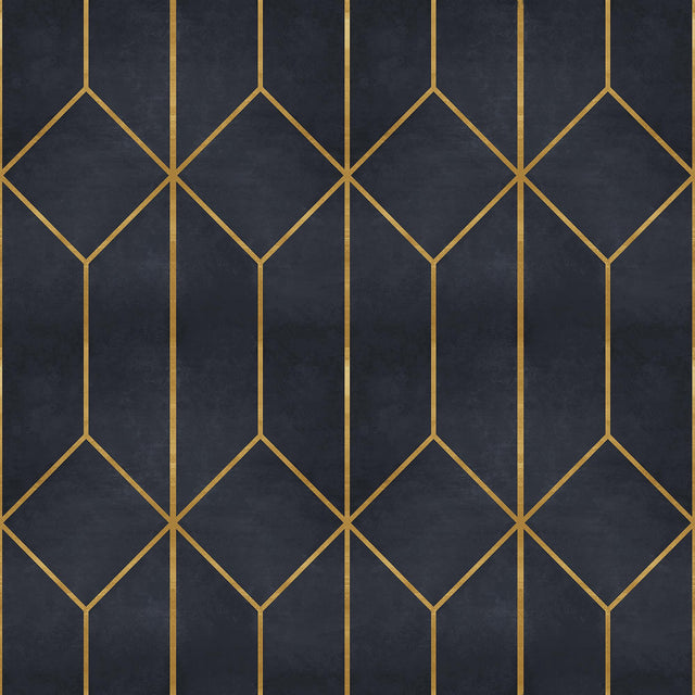 Veer Decor Diamond Trellis Navy Peel and Stick Wallpaper