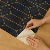 Veer Decor Diamond Trellis Navy Peel and Stick Wallpaper