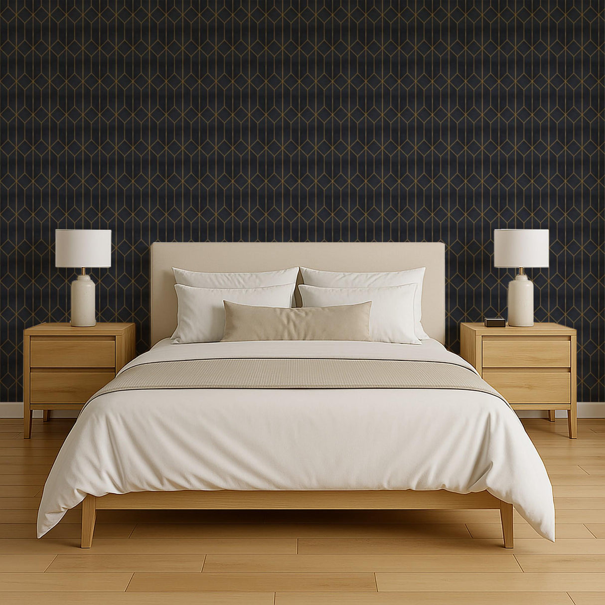 Veer Decor Diamond Trellis Navy Peel and Stick Wallpaper