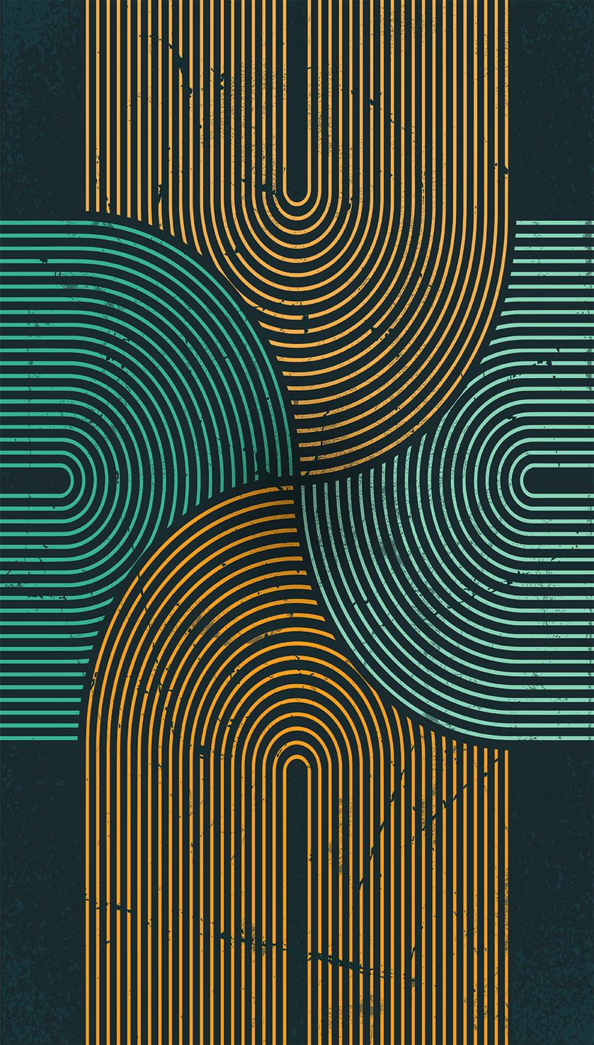 Veer Decor Mod Curves Navy Wall Mural
