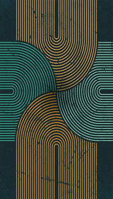 Veer Decor Mod Curves Navy Wall Mural