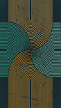 Veer Decor Mod Curves Navy Wall Mural