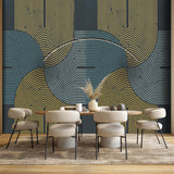 Veer Decor Mod Curves Navy Wall Mural
