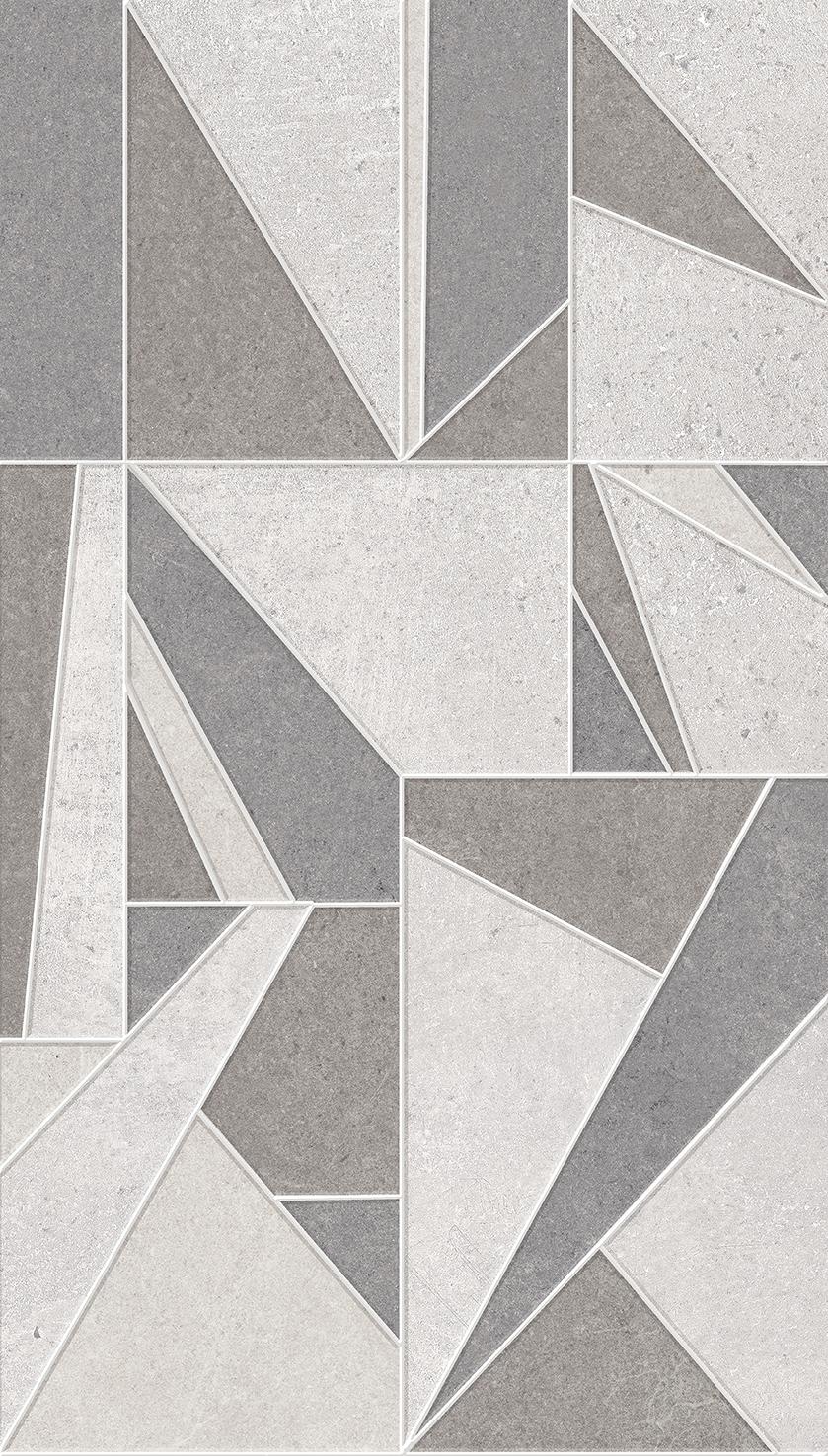 Veer Decor Sculpted Geo Grid Grey Wall Mural