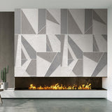 Veer Decor Sculpted Geo Grid Grey Wall Mural